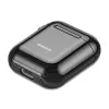 Baseus custodia protettiva in silicone ultra sottile Metallic Shining con gancio per AirPods 1 / 2 nera