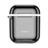 Baseus custodia protettiva in silicone ultra sottile Metallic Shining con gancio per AirPods 1 / 2 nera