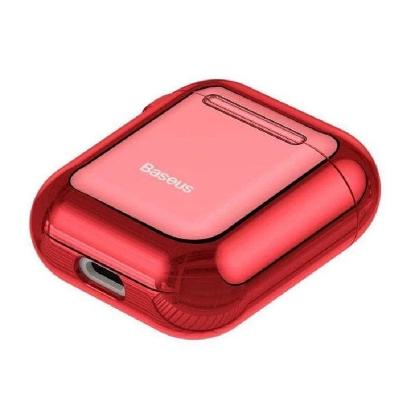 Baseus Metallic Shining Custodia protettiva in silicone ultra-sottile con gancio per AirPods 1 / 2 Rosso