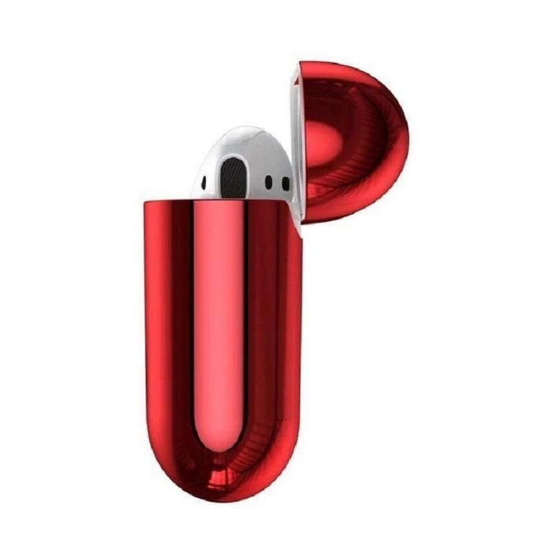 Baseus Metallic Shining Custodia protettiva in silicone ultra-sottile con gancio per AirPods 1 / 2 Rosso