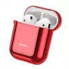 Baseus Metallic Shining Custodia protettiva in silicone ultra-sottile con gancio per AirPods 1 / 2 Rosso