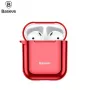 Baseus Metallic Shining Custodia protettiva in silicone ultra-sottile con gancio per AirPods 1 / 2 Rosso