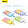 Baseus Popsicle 5200mAh 20W powerbank con cavo Lightning integrato e cavo Baseus Simple USB-C a USB-C 60W 30cm bianco - giallo-rosa