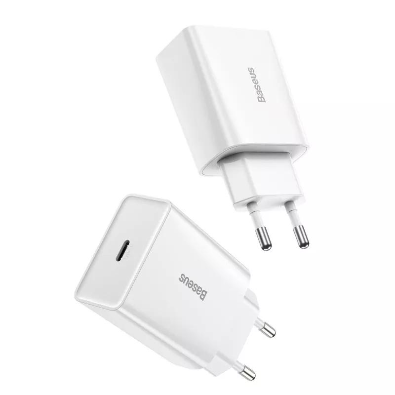 Baseus Speed Mini caricabatterie rapido, USB-C, PD, 3A, 20W (bianco)