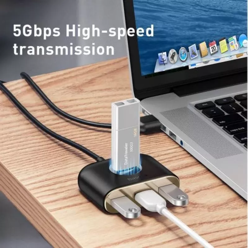 Baseus Square Round Adattatore USB USB 3.0 / 3x USB 2.0 / 1m