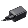 Baseus Super Si Pro Mini caricabatterie rapido 30W, USB-C + USB-A, PD 3.0, QC 3.0, spina EU, nero (CCSUPP-E01)