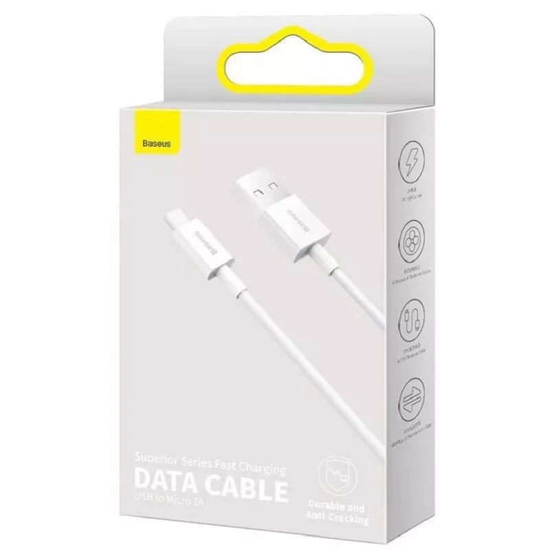Baseus Superior cavo dati e ricarica rapida MicroUSB 1m bianco