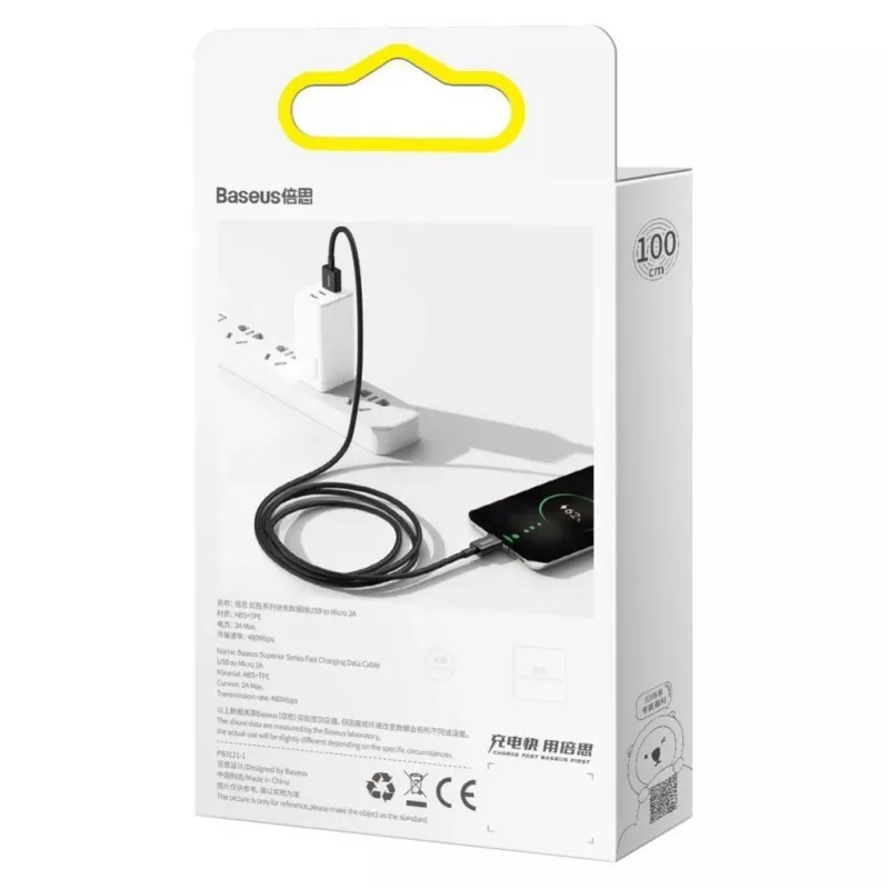 Baseus Superior Cavo dati e ricarica rapida USB-A a Micro USB 1m Nero