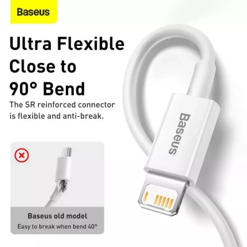 Baseus Superior Series cavo Lightning, ricarica rapida, dati 2.4A, 1.5m bianco (CALYS-B02)