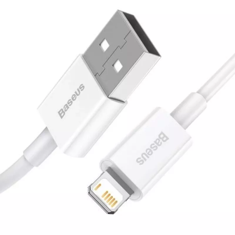 Baseus Superior Series cavo Lightning, ricarica rapida, dati 2.4A, 1.5m bianco (CALYS-B02)