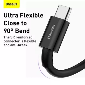 Baseus Cavo di Ricarica Rapida e Dati Serie Superior da USB-A a USB-C, 66W (11V/6A), 2m, Nero (CATYS-A01)