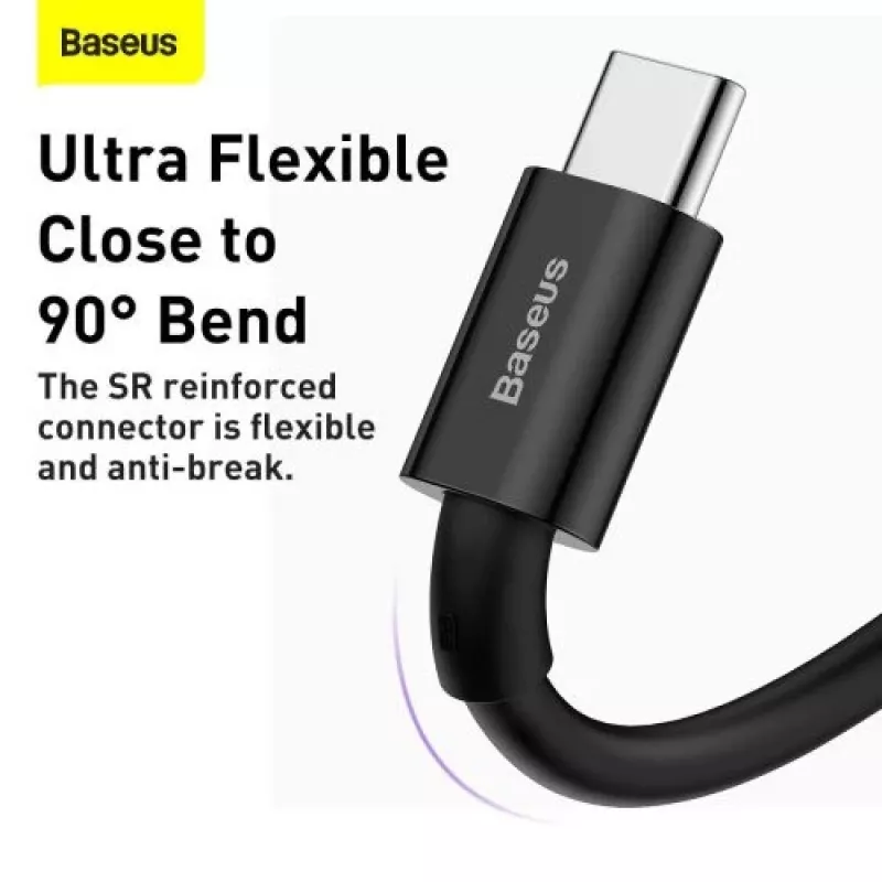 Baseus Cavo di Ricarica Rapida e Dati Serie Superior da USB-A a USB-C, 66W (11V/6A), 2m, Nero (CATYS-A01)