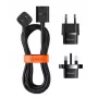Cavo / prolunga universale Baseus PowerCombo con mini ciabatta 1m nero (adattatore di rete EU e UK)