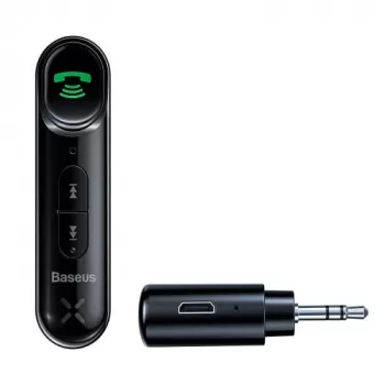 Baseus WXQY-01 Ricevitore AUX auto Bluetooth 5.0 con funzione di ricarica Micro-USB – portata 10 m, 145 mAh, nero