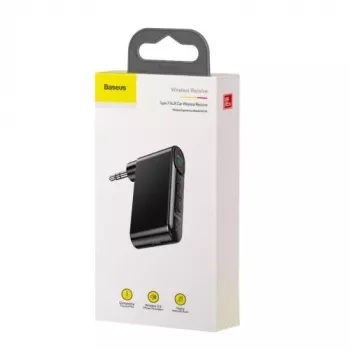 Baseus WXQY-01 Ricevitore AUX auto Bluetooth 5.0 con funzione di ricarica Micro-USB – portata 10 m, 145 mAh, nero