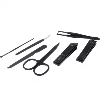 Set manicure Basic Nature Studio 5 pezzi, strumenti in acciaio inox con custodia pieghevole in pelle PU