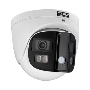 BCS telecamera IP dome 4MP con protezione perimetrale AI, focale fissa 2,8 mm, PoE, IP67, IK10, bianco