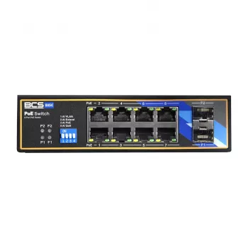BCS BCS-B-ISP08G-2SFP Switch industriale unmanaged, 8 porte Gigabit + 2 SFP, guida DIN