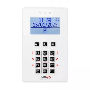 BCS PulsON LCD/C tastiera LCD per sistemi di allarme, Bianco