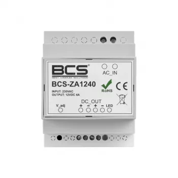 BCS-ZA1240 Alimentatore 12V 4A 48W Adattatore AC/DC con ingresso IEC C8