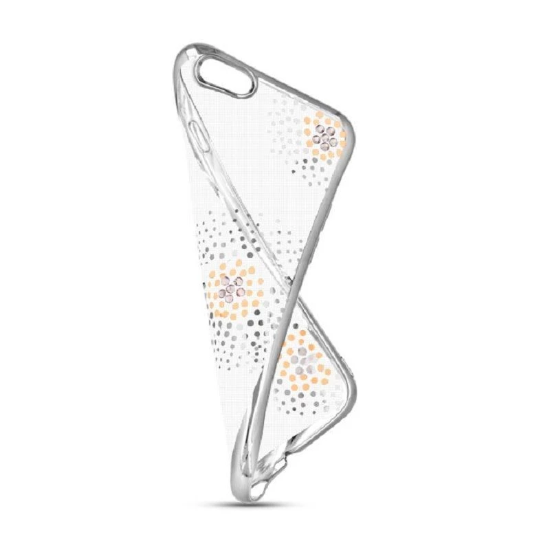 Beeyo Custodia TPU Flower Dots per Sony Xperia E5 Argento