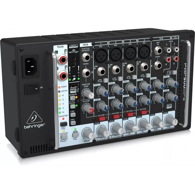 Mixer audio a 8 canali Behringer PMP500MP3, nero
