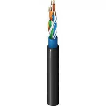 Belden CatSnake cavo Ethernet tattico Category 5E, 24 AWG conduttori in rame nudo intrecciati, UTP, guaina TPE, nero, 100 MHz, Gigabit, altamente flessibile