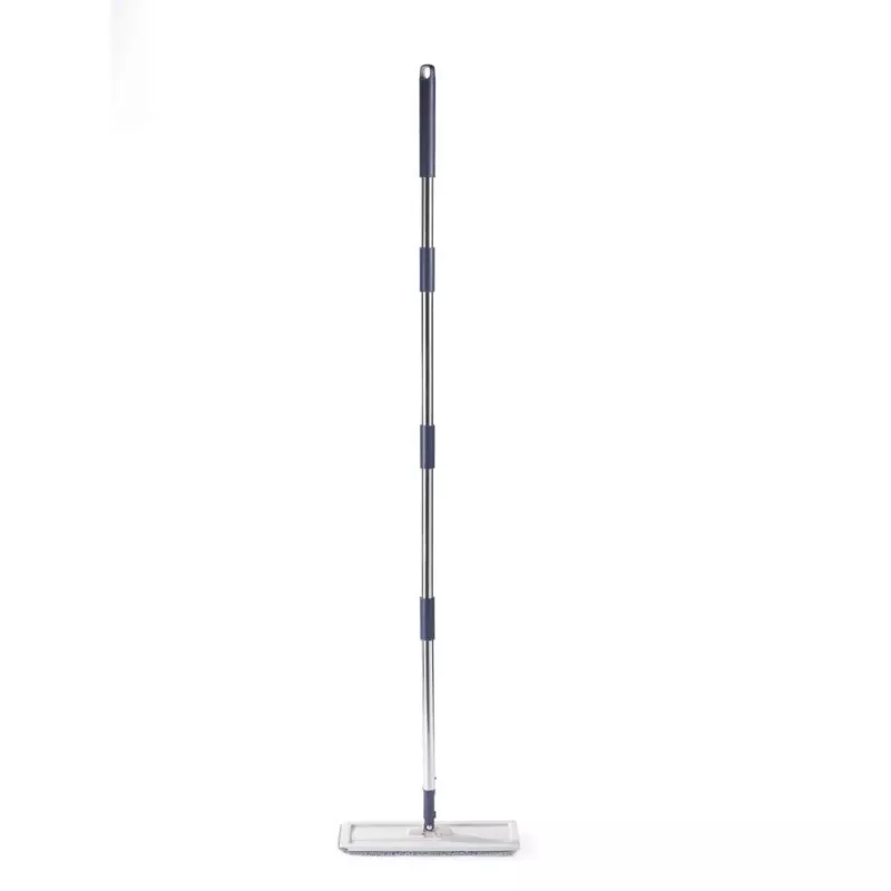 Beldray LA00000008EU7 set mocio piatto e secchio – grigio/blu, 5L con strizzatore automatico, manico telescopico, microfibra