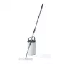 Beldray LA00000008EU7 set mocio piatto e secchio – grigio/blu, 5L con strizzatore automatico, manico telescopico, microfibra