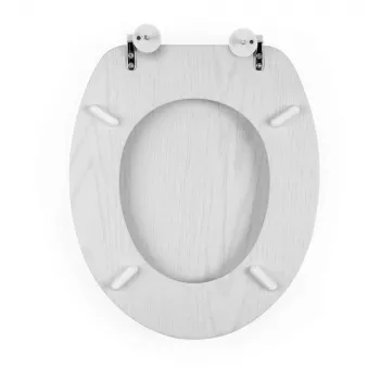 Beldray LA00000073WHTEU7 sedile WC in legno - chiusura soft-close, bianco, ovale