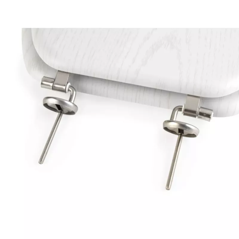 Beldray LA00000073WHTEU7 sedile WC in legno - chiusura soft-close, bianco, ovale