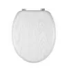 Beldray LA00000073WHTEU7 sedile WC in legno - chiusura soft-close, bianco, ovale
