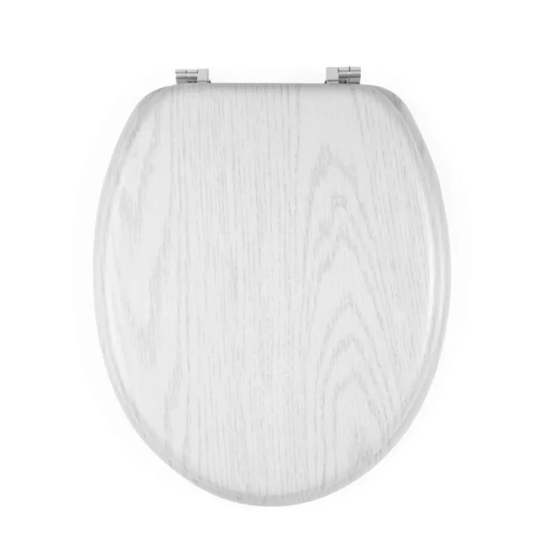 Beldray LA00000073WHTEU7 sedile WC in legno - chiusura soft-close, bianco, ovale