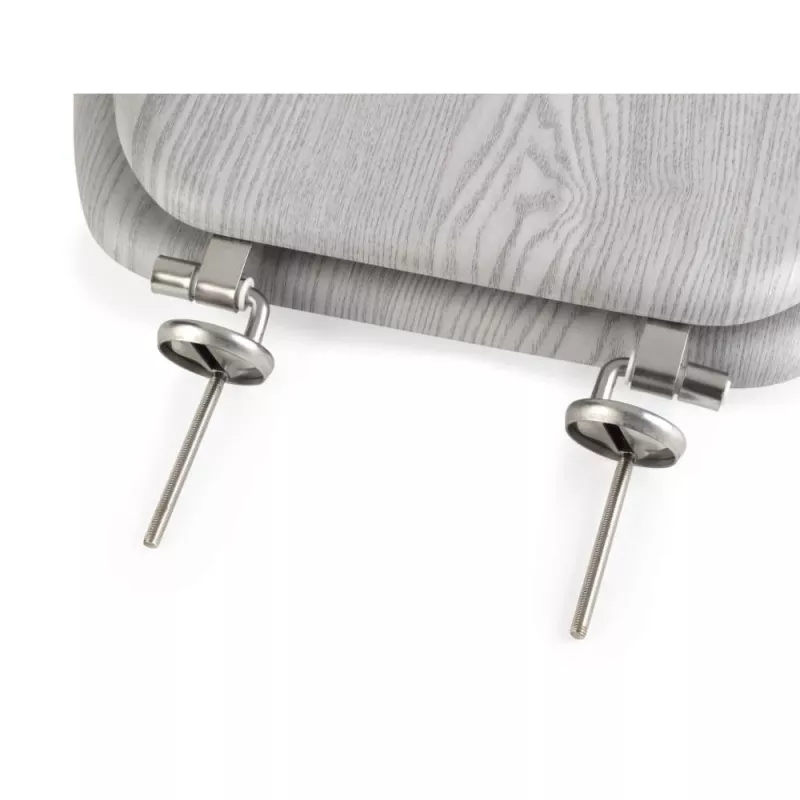 Beldray LA00000074GRYPEU7 sedile WC in legno - chiusura soft-close, grigio, ovale