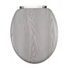Beldray LA00000074GRYPEU7 sedile WC in legno - chiusura soft-close, grigio, ovale