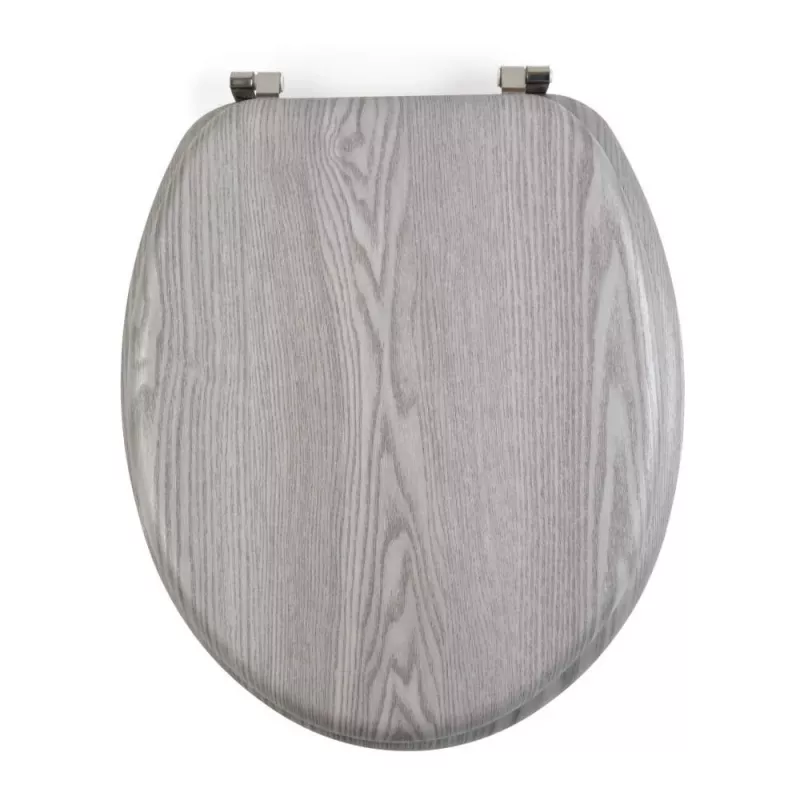 Beldray LA00000074GRYPEU7 sedile WC in legno - chiusura soft-close, grigio, ovale