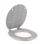 Beldray LA00000074GRYPEU7 sedile WC in legno - chiusura soft-close, grigio, ovale