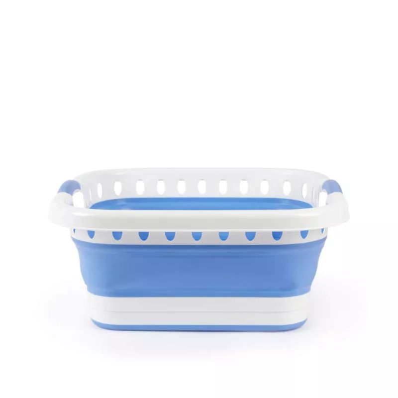 Beldray LA00000152EU7 Cesto portabiancheria pieghevole 40L, bianco/blu