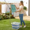 Beldray LA00000152EU7 Cesto portabiancheria pieghevole 40L, bianco/blu