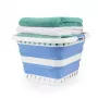 Beldray LA00000152EU7 Cesto portabiancheria pieghevole 40L, bianco/blu