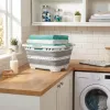 Beldray LA00000153EU7 Cesto portabiancheria pieghevole con gambe 40L - grigio e bianco
