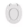 Beldray LA032355PGRY sedile WC in legno, bianco - chiusura soft-close a D con cerniere a sgancio rapido