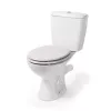 Beldray LA032355PGRY sedile WC in legno, bianco - chiusura soft-close a D con cerniere a sgancio rapido