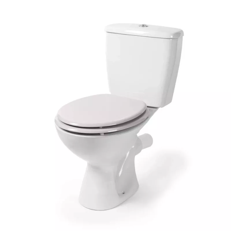 Beldray LA032355PGRY sedile WC in legno, bianco - chiusura soft-close a D con cerniere a sgancio rapido