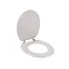 Beldray LA032355PGRY sedile WC in legno, bianco - chiusura soft-close a D con cerniere a sgancio rapido