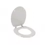 Beldray LA032355PGRY sedile WC in legno, bianco - chiusura soft-close a D con cerniere a sgancio rapido