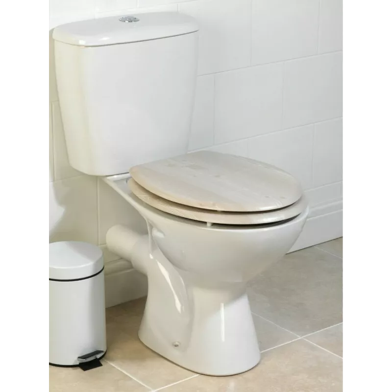Beldray LA033710WOAKPFEU7 sedile WC in legno MDF, rovere bianco, Soft-Close