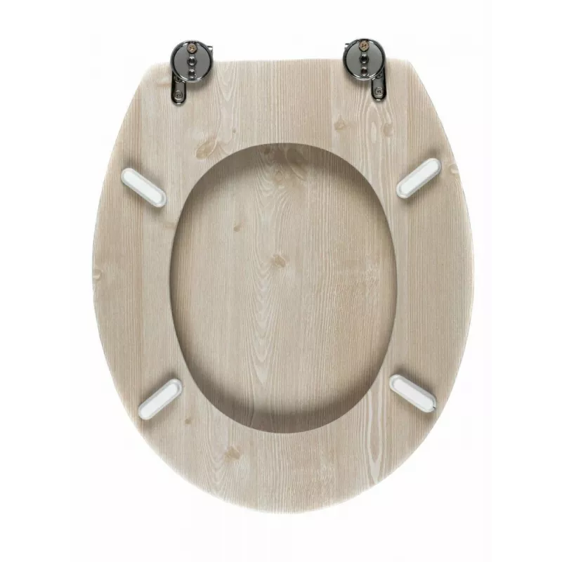 Beldray LA033710WOAKPFEU7 sedile WC in legno MDF, rovere bianco, Soft-Close