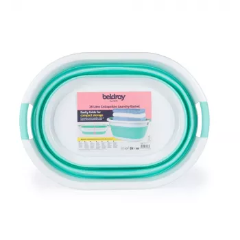 Cesto portabiancheria pieghevole 28L Beldray LA034816MNTFPEU7 bianco/menta