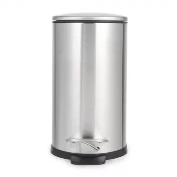 Beldray LA036683SSPEU7 pattumiera a pedale slimline a forma di D 5 litri, argento